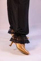 Lace-Trimmed Stretch Trousers - Midnight Black