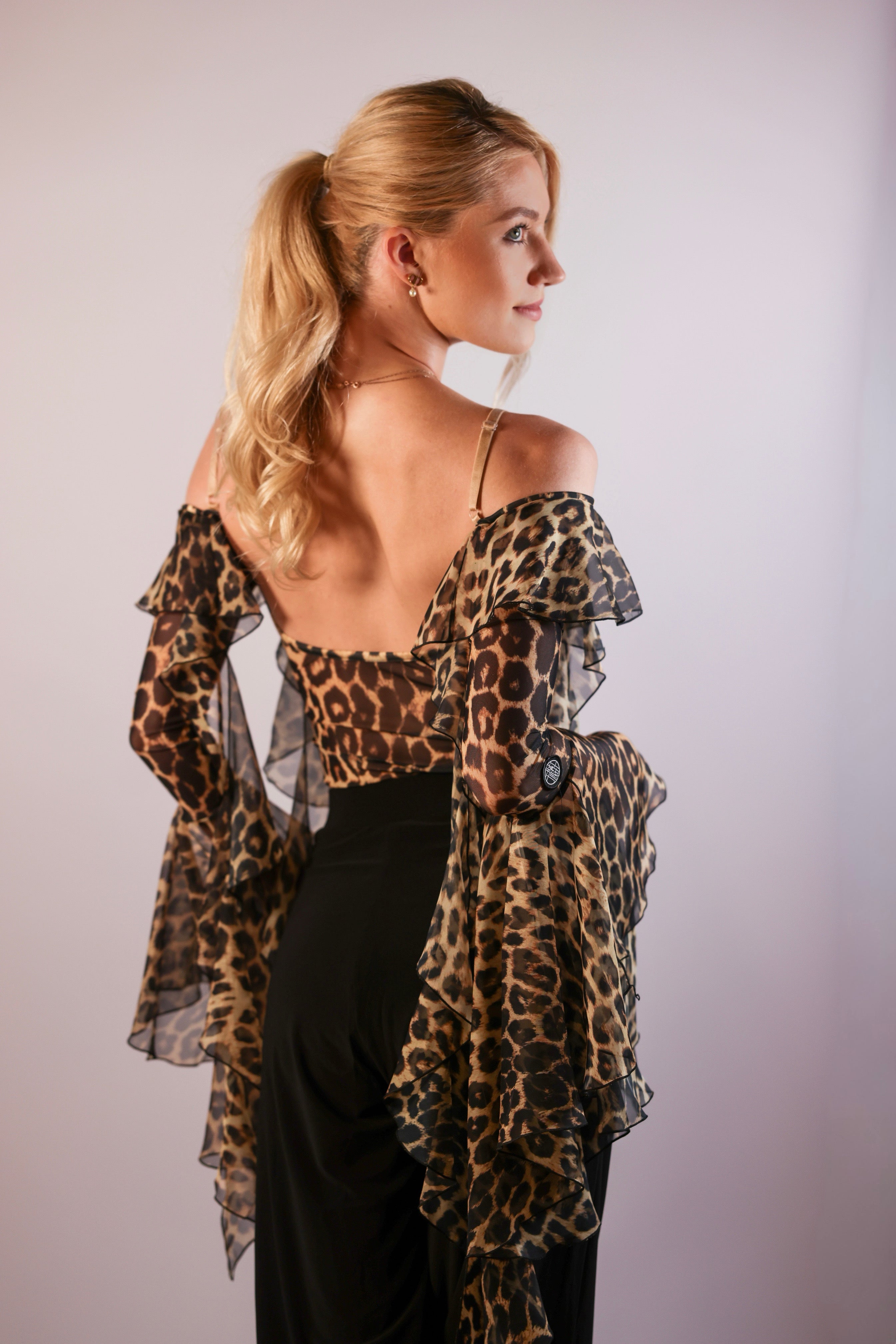 Cascading Ruffle Bodysuit - Leopard