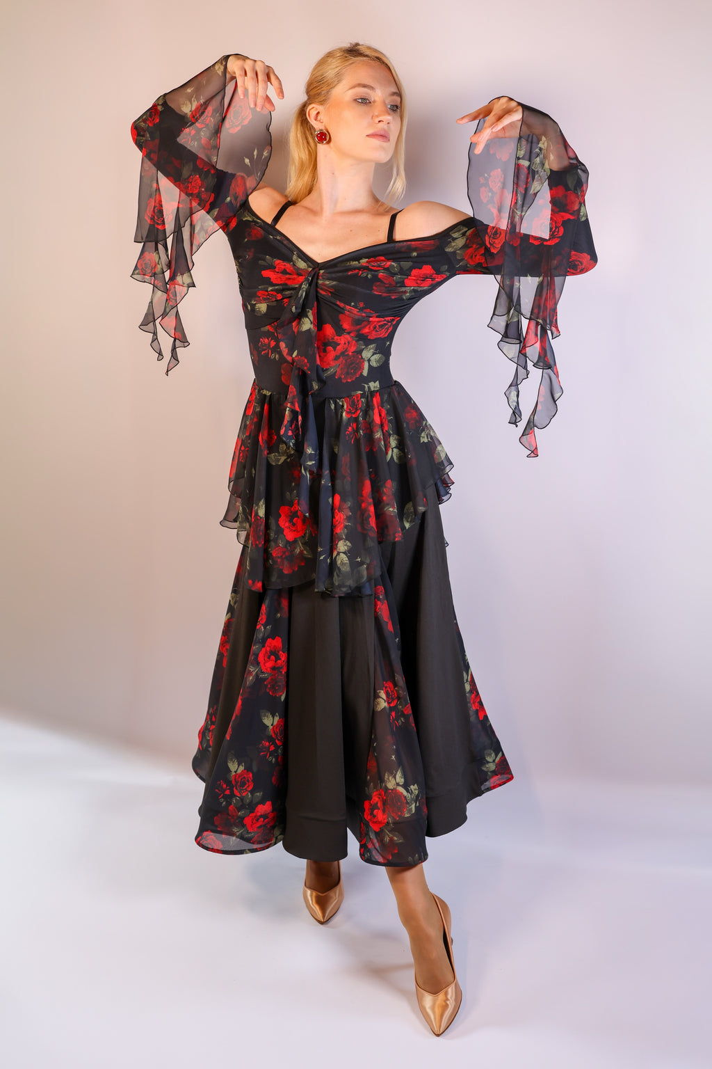 Floral Print Peplum Dress