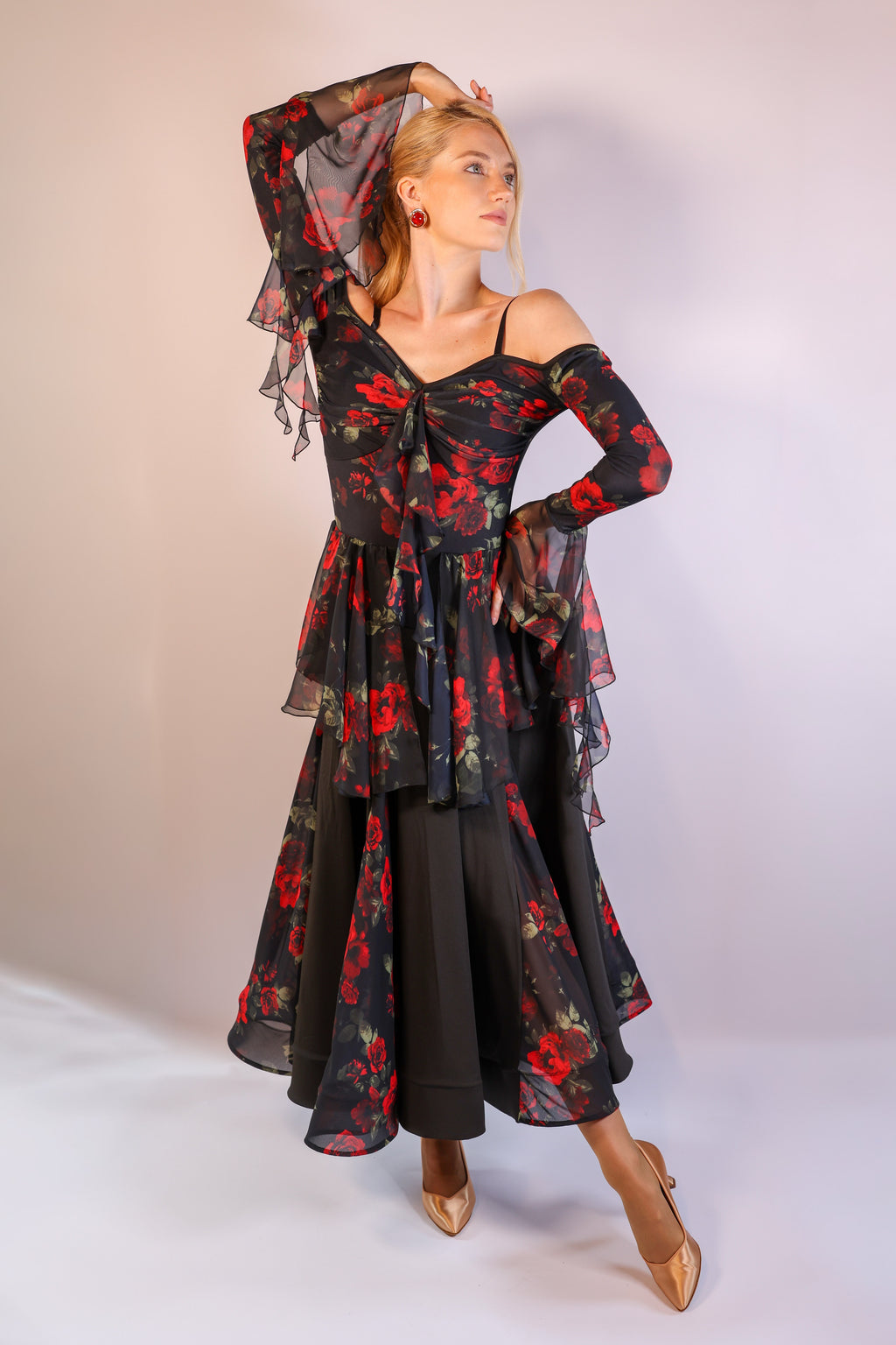 Floral Print Peplum Dress