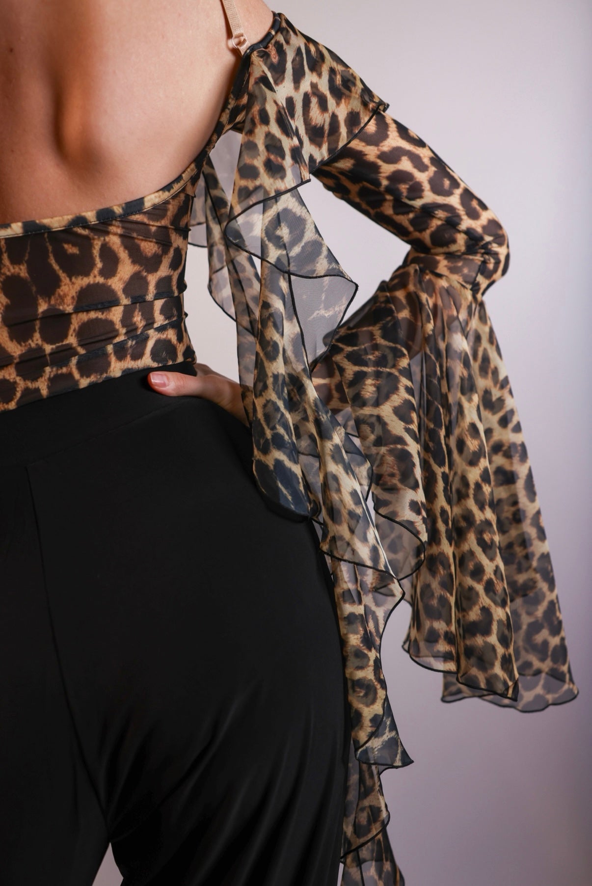 Cascading Ruffle Bodysuit - Leopard