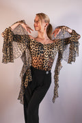 Cascading Ruffle Bodysuit - Leopard