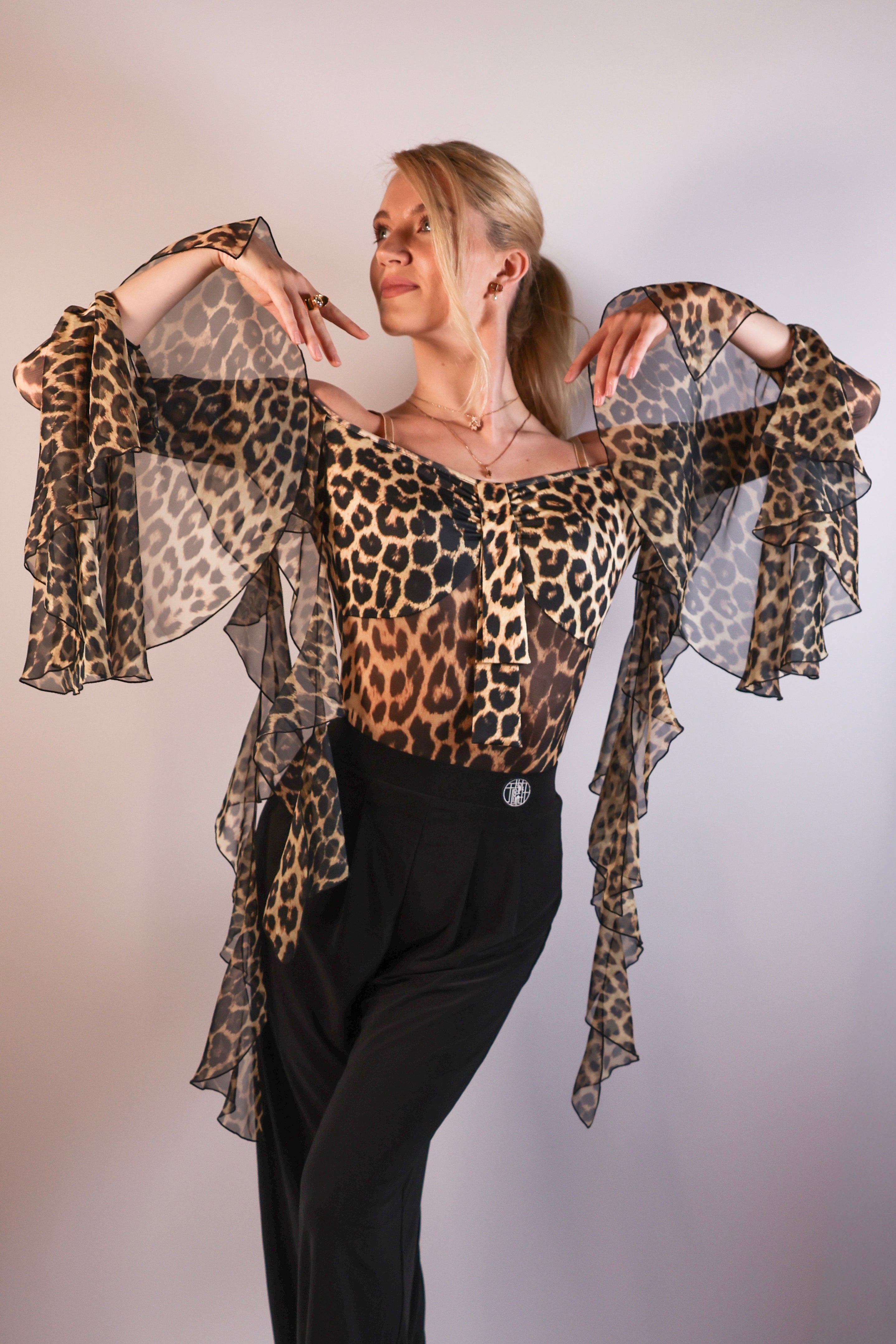 Cascading Ruffle Bodysuit - Leopard
